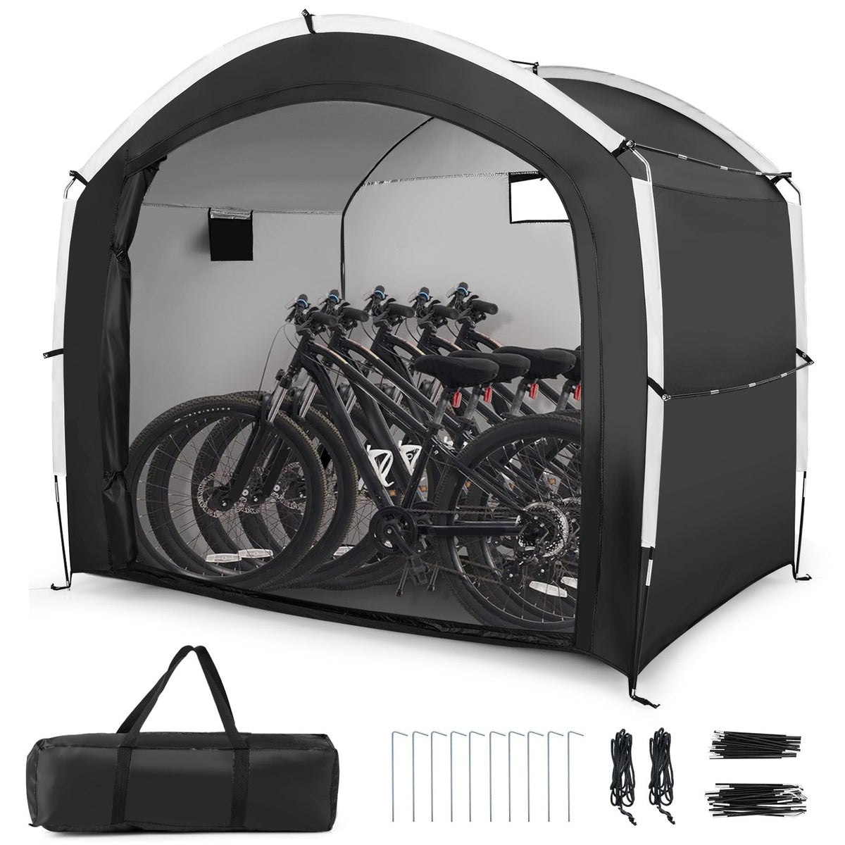 Bike Storage Shed Tent with PU4000MM Waterproof 210D Oxford Fabric for 5 Bikes
