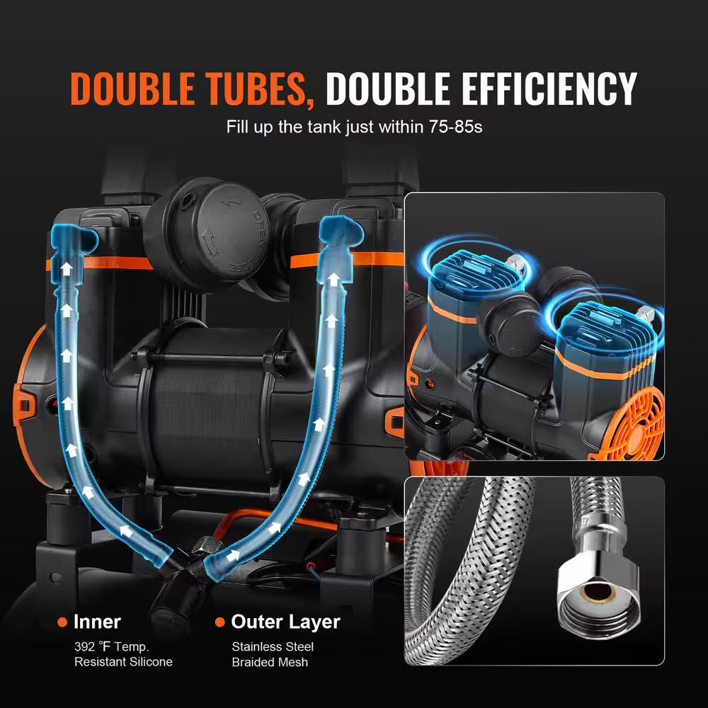 1.2 HP 4.8 Gal. Air Compressor Electric 2.2 CFM 90PSI Oil Free Air Compressor Tank and Max 116 PSI Ultra Compressor