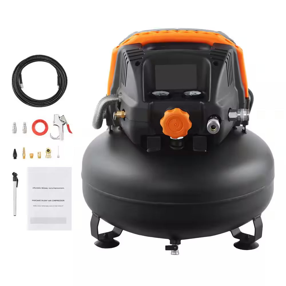 6 Gal. Gas Air Compressor, 1.7HP 2.3CFM Portable Pancake Air Compressor 150PSI Max Pressure
