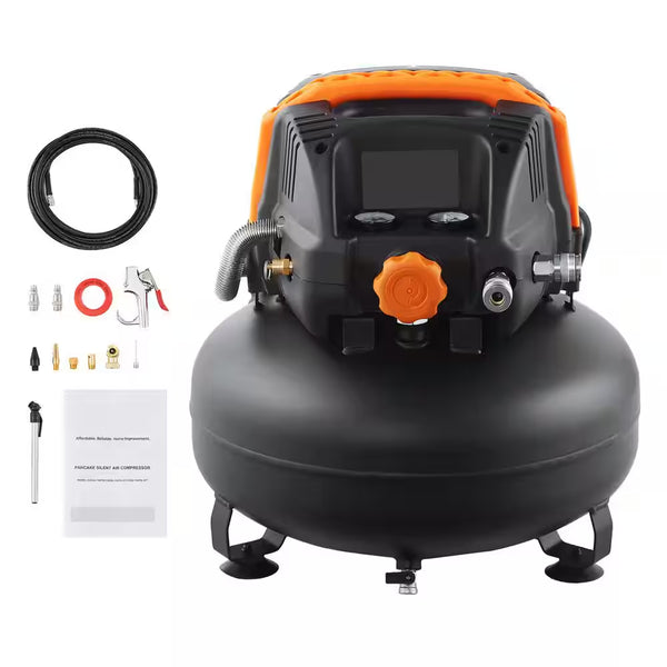 6 Gal. Gas Air Compressor, 1.7HP 2.3CFM Portable Pancake Air Compressor 150PSI Max Pressure
