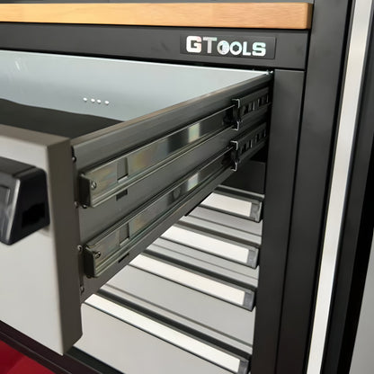 100" Rolling Tool Chest Workstation with Bench Top & Side Lockers